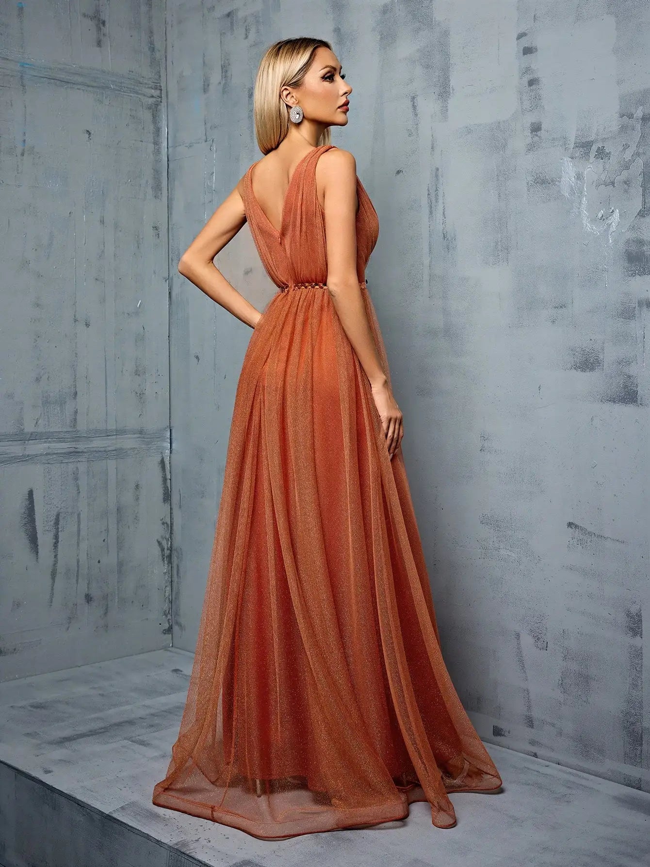 robe longue terracotta​
